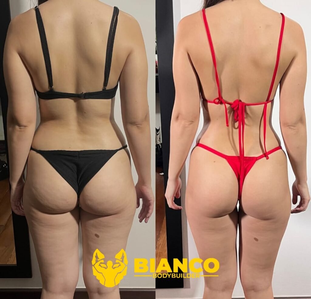 Transformação 1 da consultoria do Studio Bianco Bodybuilder