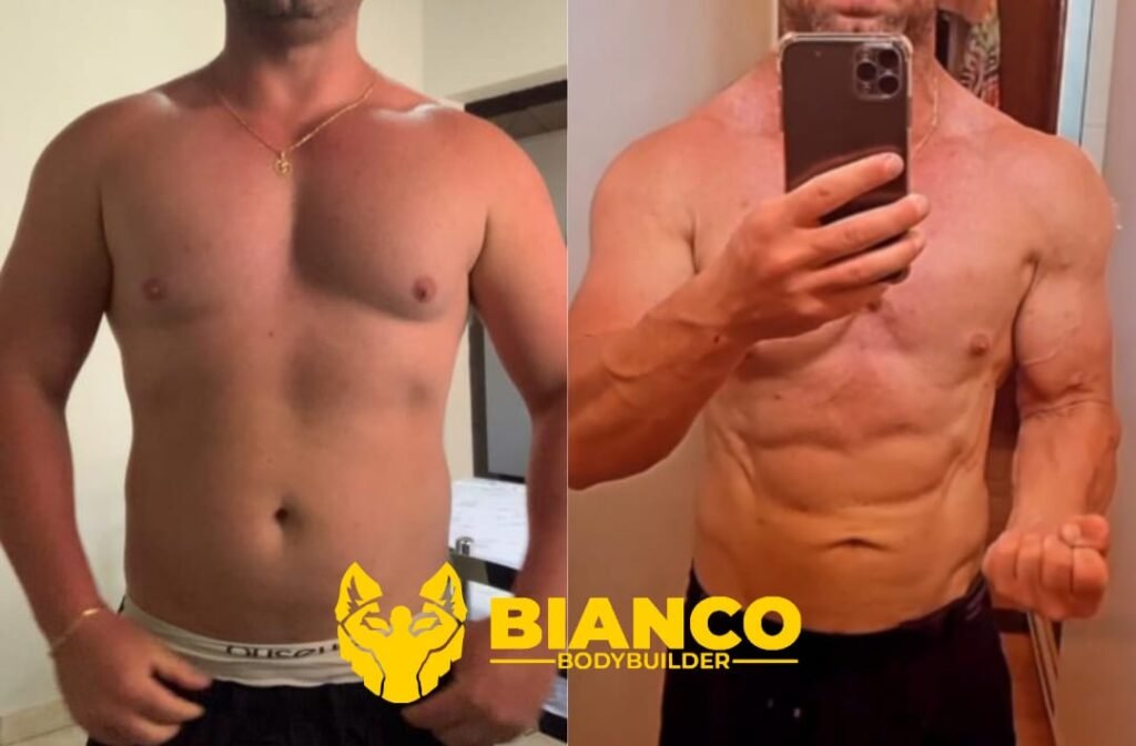 Transformação 2 da consultoria do Studio Bianco Bodybuilder