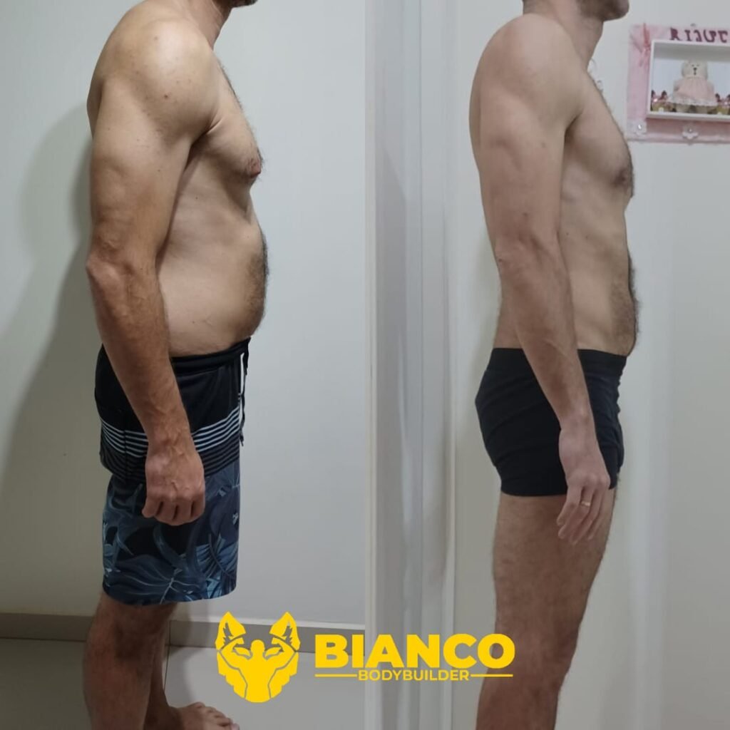 Transformação 13 da consultoria do Studio Bianco Bodybuilder