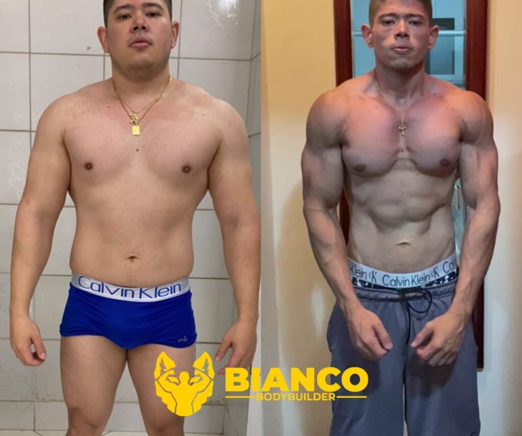 Transformação 11 da consultoria do Studio Bianco Bodybuilder