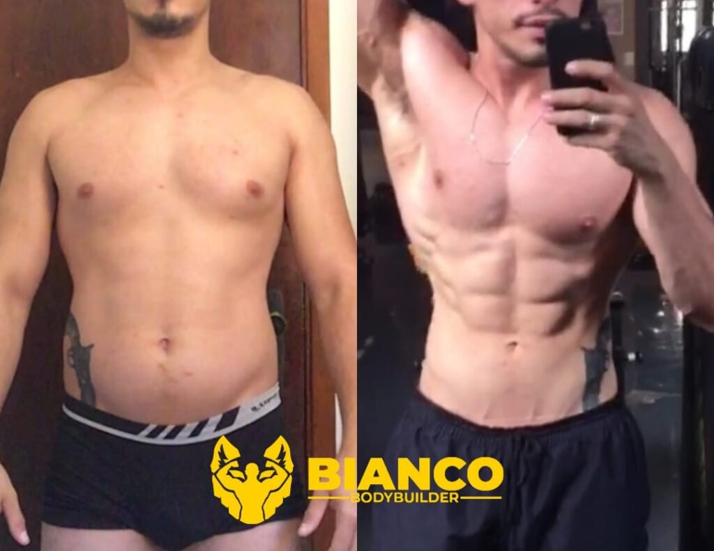 Transformação 12 da consultoria do Studio Bianco Bodybuilder